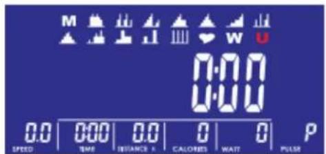M W U 0:00 0:00 0.0 0:00 0.0 0 0 P SPEED TIME DISTANCE K CALORIES WAIT PULSE