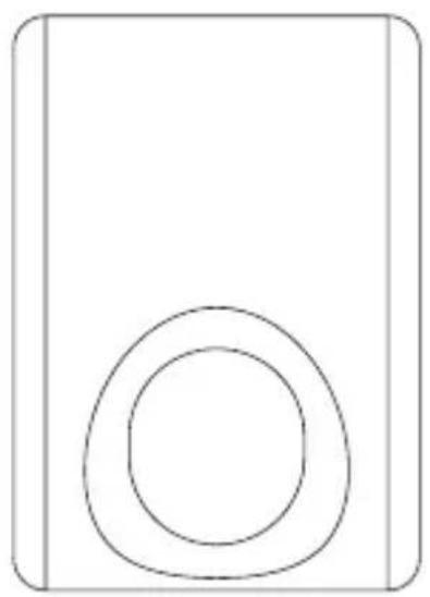 Simple line drawing of a rectangular frame with two concentric ovals at the bottom (no text or symbols)