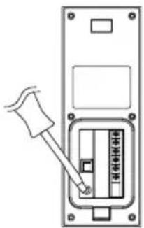 Diagram showing a hand inserting a component into a device panel with Chinese labels