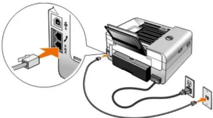 DELL 948 All In One - Zapojení přímo do telefonní zásuvky ve zdi - 1
