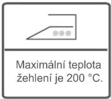 Maximální teplota žehlení je 200 °C.