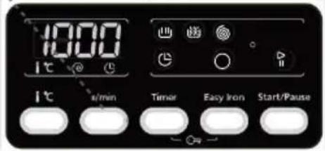 1000 1°C 1°C a/min Timer Easy Iron Start/Pause