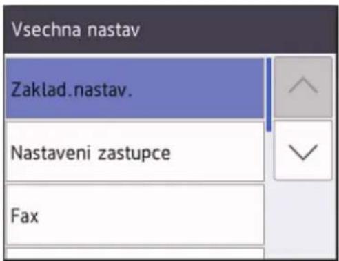 Vsechna nastav Zaklad.nastav. Nastaveni zastupce Fax