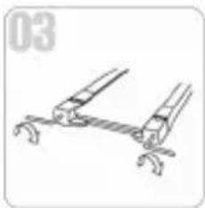 Simple line drawing of a mechanical clamp or bracket with no text or symbols