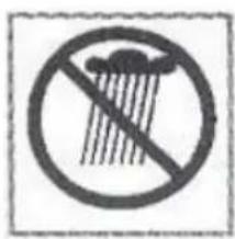 Weather warning symbol showing no raindrops falling into the rain