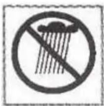 Prohibition sign with raindrops and smoke symbol