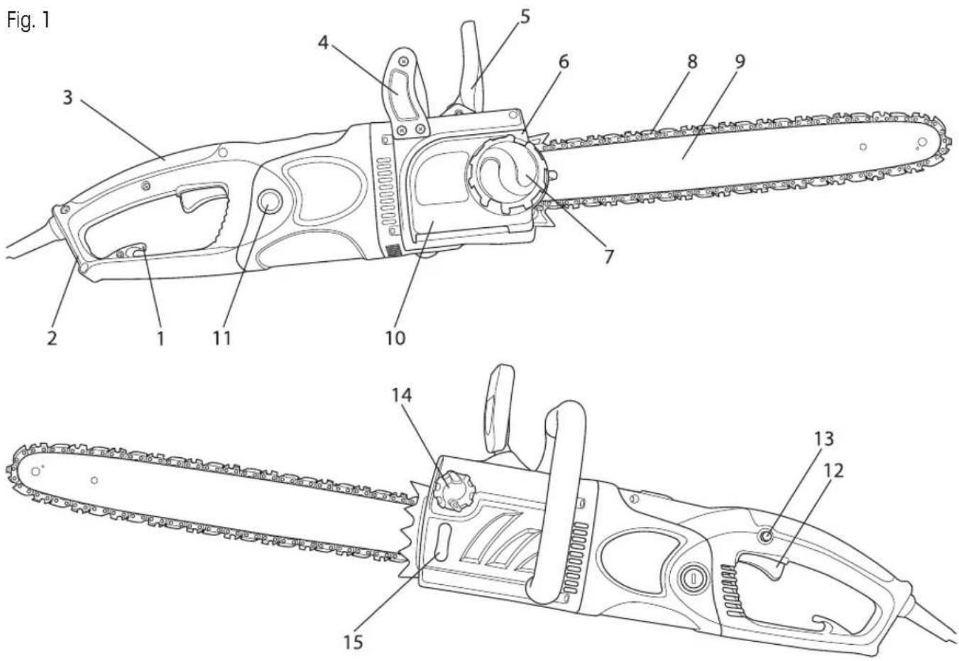 Fieldmann FZP 2020-E - DESCRIPTION OF THE CHAIN SAW - 1