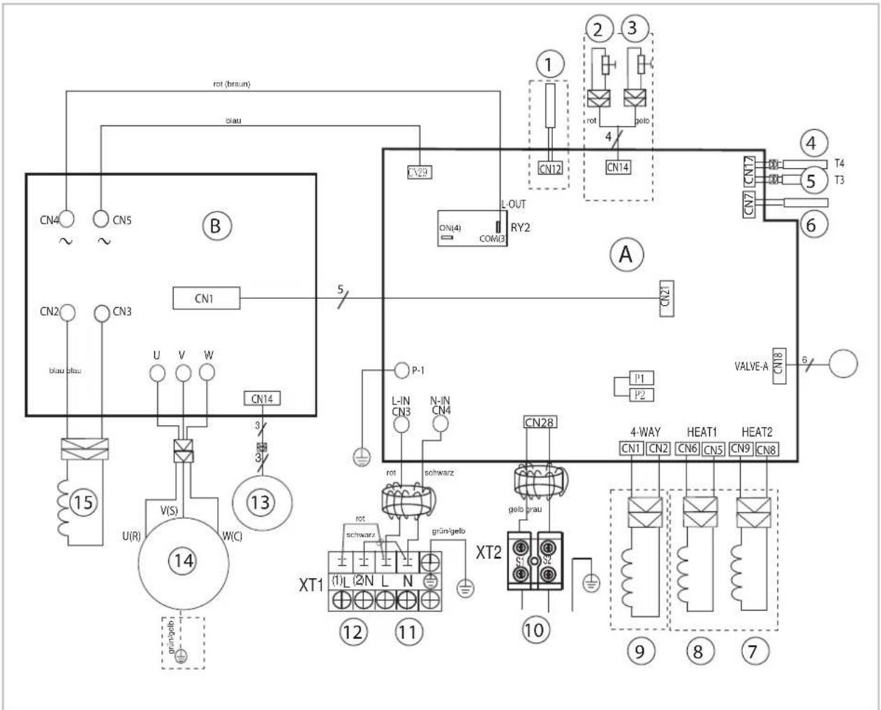 rot (braun) blau CN4 CN5 CN2 CN3 blau blau CN1 U V W CN14 V(S) W(C) 15 14 3/5 3/5 5/13 6/13 CN14 L-OUT RY2 ON(4) COM3 CN29 CN12 CN14 CN7 CN17 CN7 CN18 VALVE-A 4/T4 T3 ① ② ③ ④ ⑤ ⑥ ⑦ ⑧ ⑨ ⑩ ⑪ ⑫ ⑬ ⑭ ⑮ ⑯ ⑰ ⑱ ⑲ ⑳ ㉑ ㉒ ㉓ ㉔ ㉕ ㉖ ㉗ ㉘ ㉙ ㉚ ㉛ ㉜ ㉝ ㉞ ㉟ ㉳ ㉴ ㉵ ㉜ ㉝ ㉞ ㉟ ㉞ ㉟ ㉞ ㉞ ㉞ ㉞ ㉞ ㉞ ㉞ ㉞ ㉞ ㉞ ㉞ ㉞ ㉞ ㉞ ㉞ ㉞ ㉞ ㉞ ㉞ ㉞ ㉞ ㉞ ㉞ ㉞ ㉞ ㉞ ㉞ ㉞ ㉞ ㉞ ㉞ ㉞ ㉞ ㉞