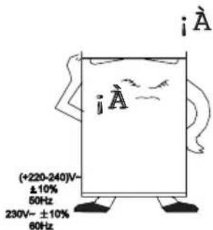iA iA (+220-240)V~ ±10% 50Hz 230V~ ±10% 60Hz