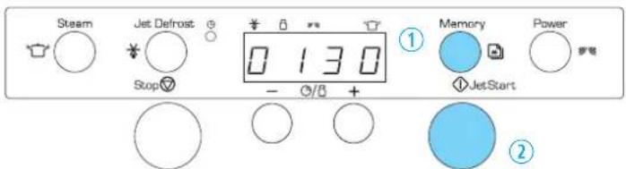 Steam Jet Defrost Stop 0 1 3 0 - O/B + Memory JetStart Power 罗笔 ① ②