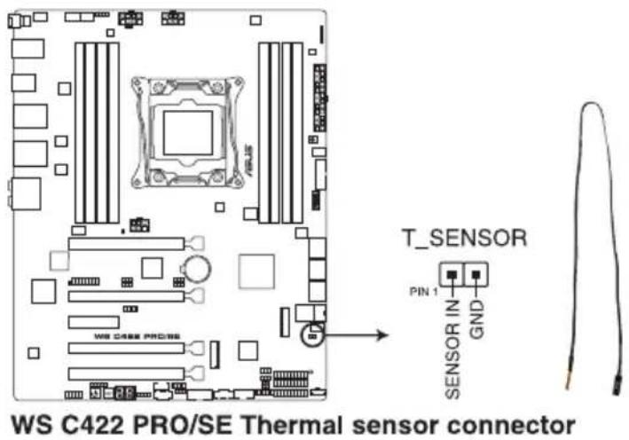 ASUS WS880T - 溫度感應器訊號線連接排針（2-pin T\_SENSOR） - 1