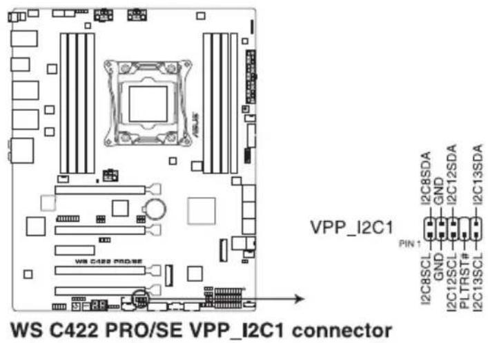 WS C422 PRO/SE VPP_I2C1 connector VPP_I2C1 I2C8SDA GND I2C12SDA I2C13SDA PIN 1 I2C8SCL GND I2C12SCL PLTRST# I2C13SCL