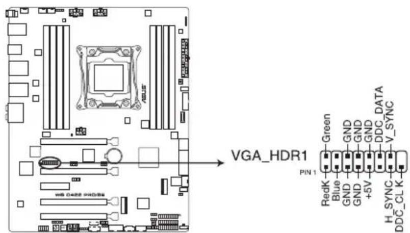 VGA_HDR1 PIN 1 RedK Green Blue GND GND GND GND GND +5V DDC_DATA H_SYNC V_SYNC DDC_CLK