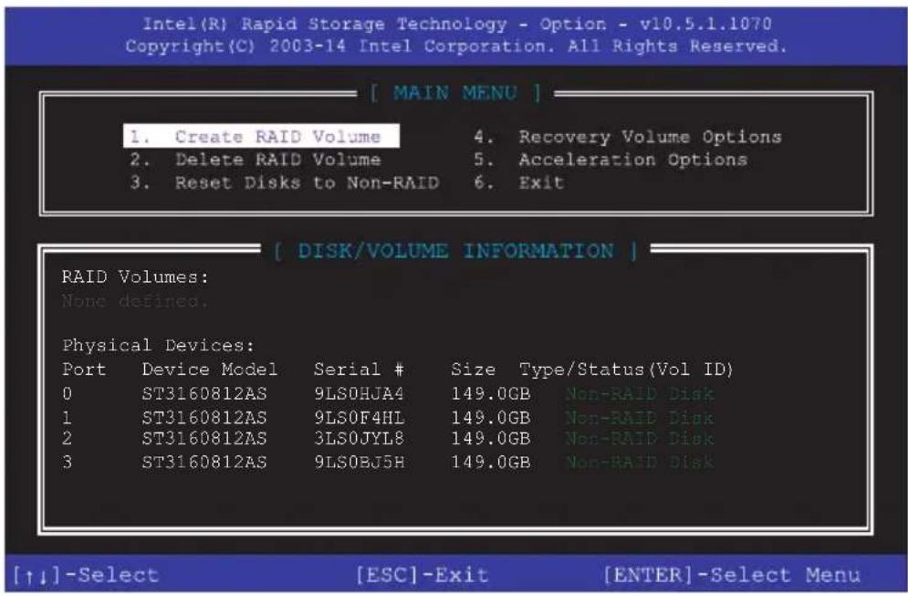 ASUS WS880T - 進入 Intel® Rapid Storage Technology Option ROM 公用程式 - 1