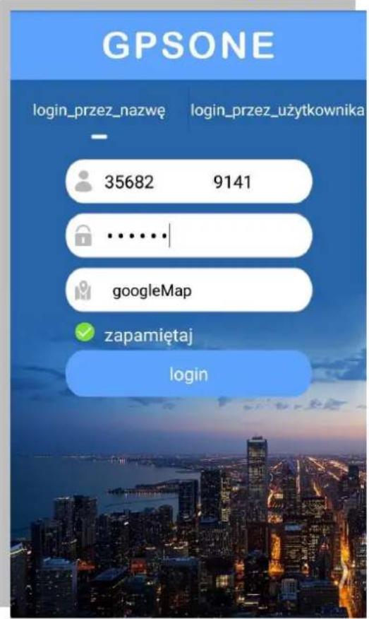 GPSONE login_przez_nazwę login_przez_użytkownika 35682 9141 ...... googleMap zapamiętaj login