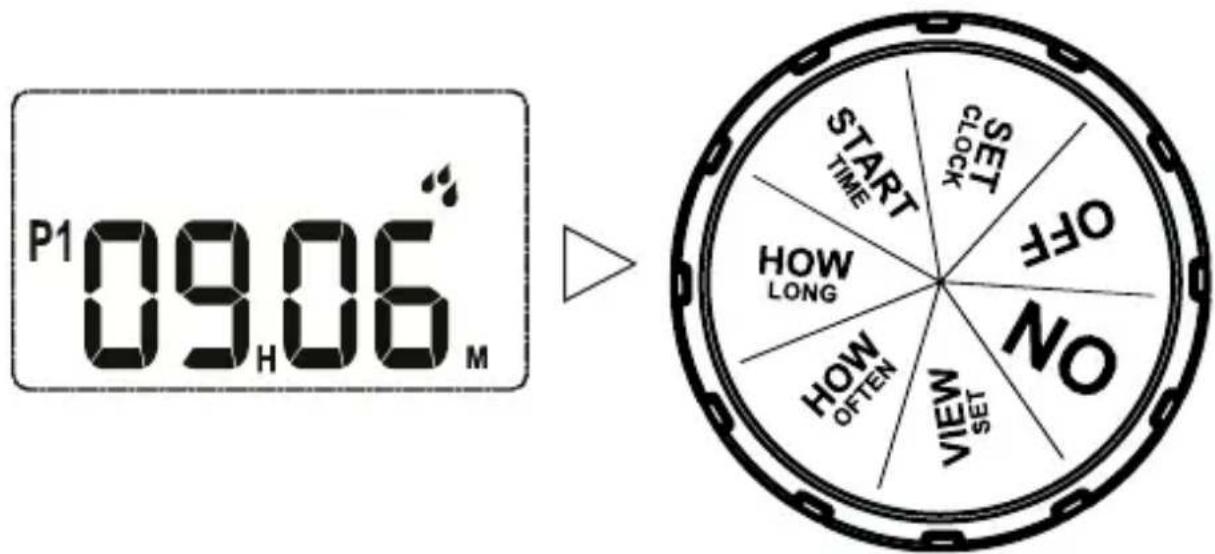 P10906 H M START TIME SET CLOCK OFF HOW LONG NO HOW OFTEN VIEW SET