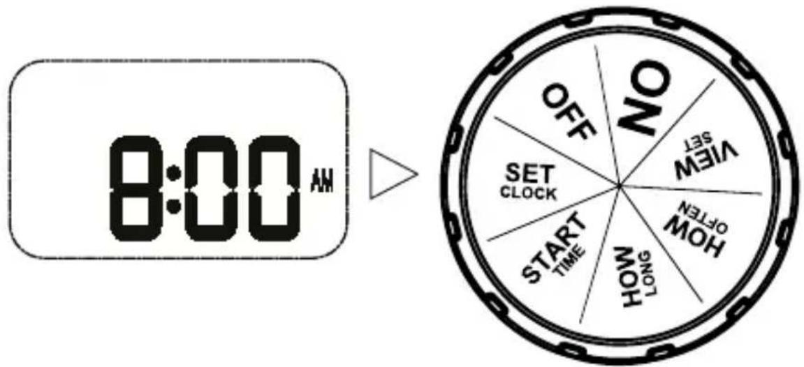 8:00 AM OFF SET CLOCK START TIME LONG ON VIEW SET OFF HOW HOW