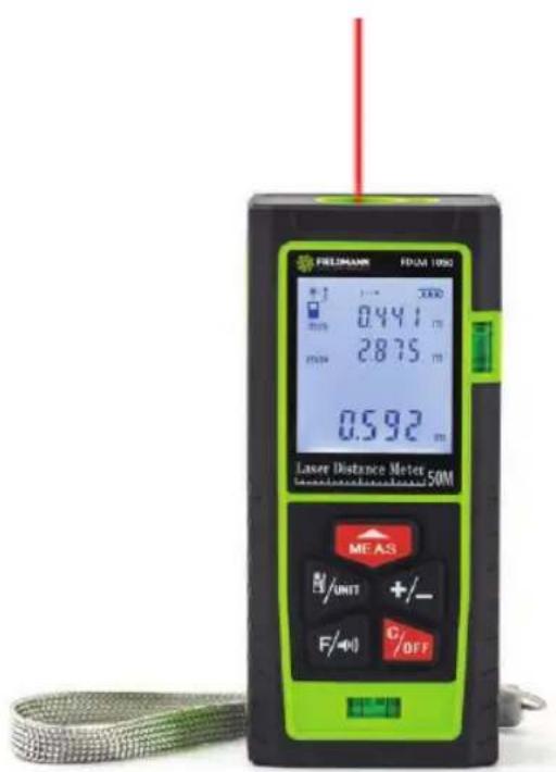 FELDINAM FIDUM 1050 0.441 m 2875 m 0.592 m Laser Distance Meter 50M ME AS N/UNIT +/-_ F/40 C/OFF