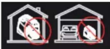 Diagram showing two scenarios of a vehicle with a 'no' symbol crossed out, indicating no change or absence of a vehicle.