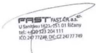 FAST"FAST.CR.a.s. U Sanitjsu 1621-251 01 Ričany tel: +420-123 204 111 ICO: 247 77249. DIC:CZ 247 77 749