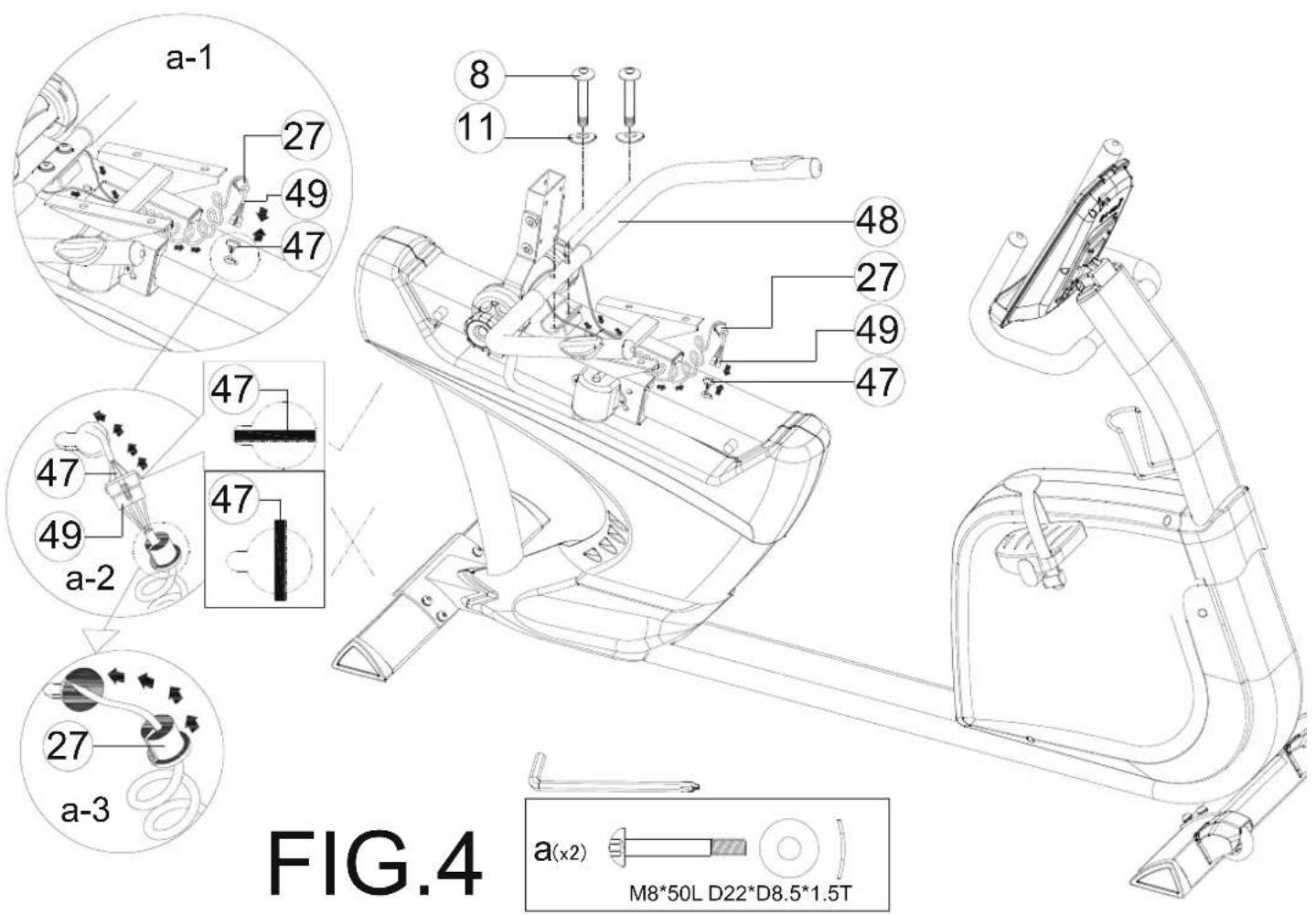 a-1 27 49 47 8 11 47 47 47 49 a-2 a-3 27 a-3 48 27 49 47 M8*50L D22*D8.5*1.5T FIG.4