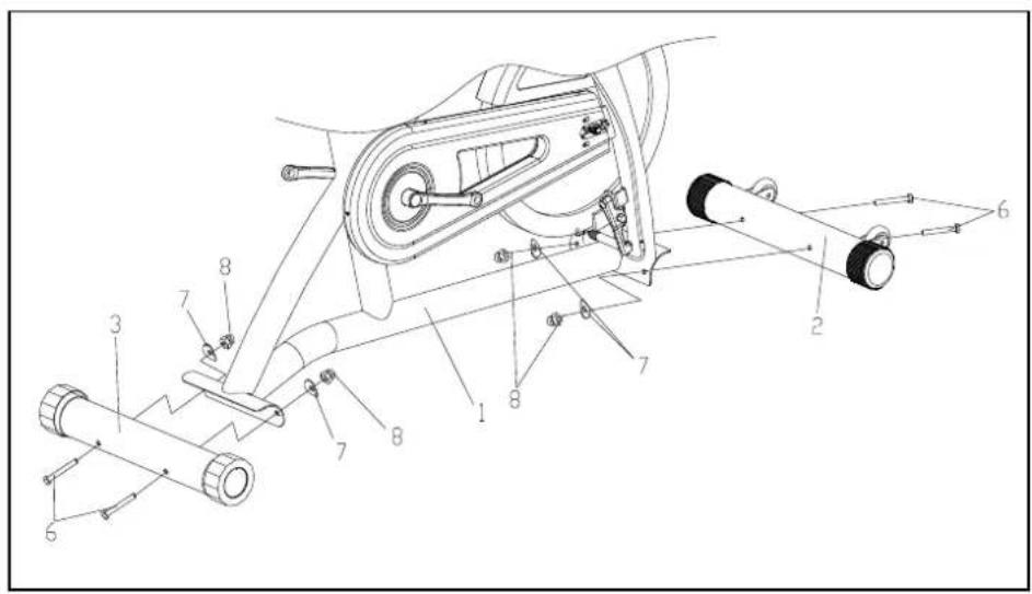 Technical diagram of a mechanical assembly with numbered components for identification