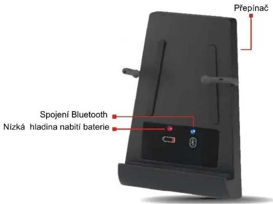 Přepínač Spojení Bluetooth Nízká hladina nabití baterie