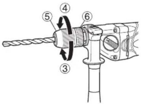 Technical diagram of a drill bit with numbered parts for identification