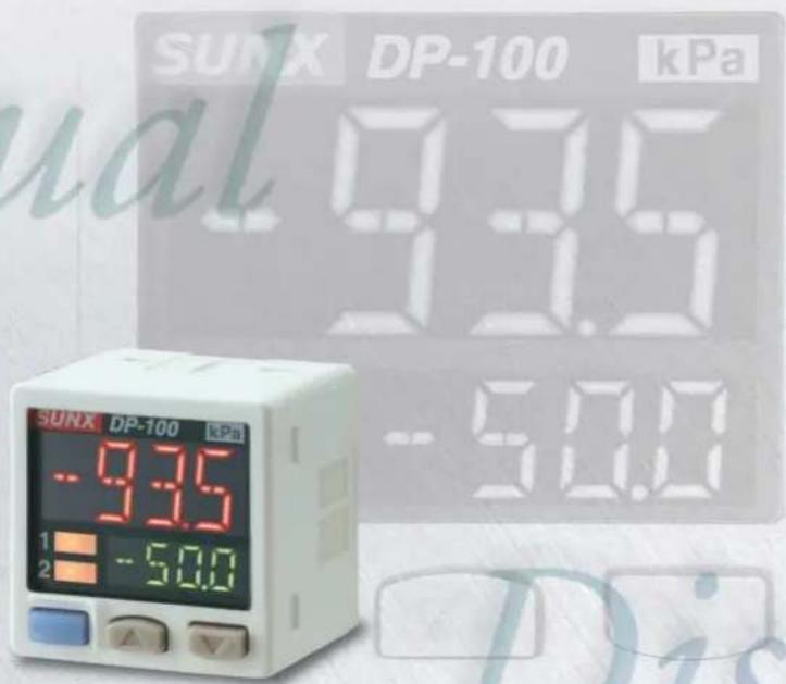 SUNX DP-100 kPa ual 9.35 -9.00 SUNX DP-100 kPa -9.35 1 -5.00 2