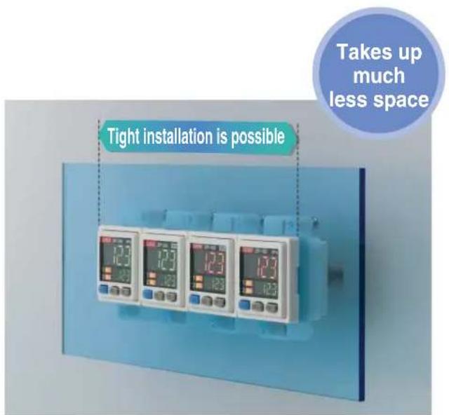 Tight installation is possible Takes up much less space