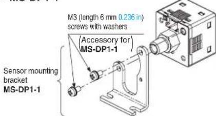 M3 (length 6 mm 0.236 in) screws with washers Accessory for MS-DP1-1 Sensor mounting bracket MS-DP1-1