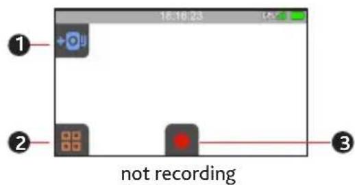 18:18:23 ① ② not recording ③