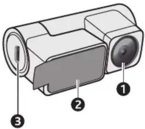 Diagram of a camera module with labeled parts 1, 2, and 3