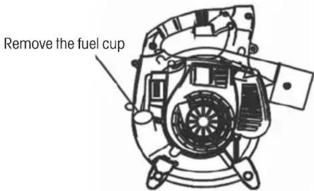 Remove the fuel cup