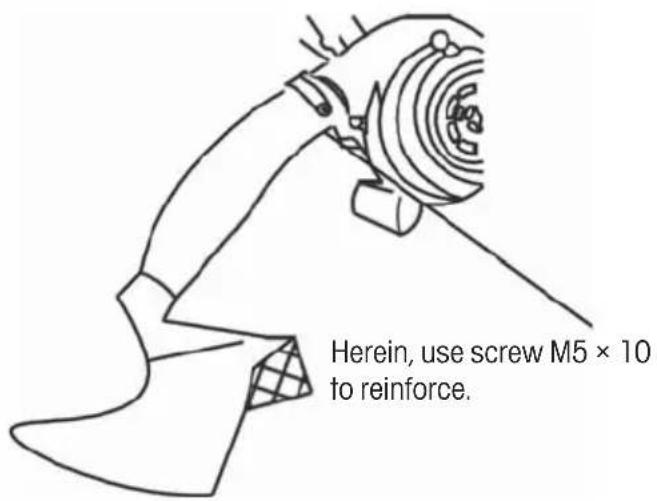 Herein, use screw M5 × 10 to reinforce.