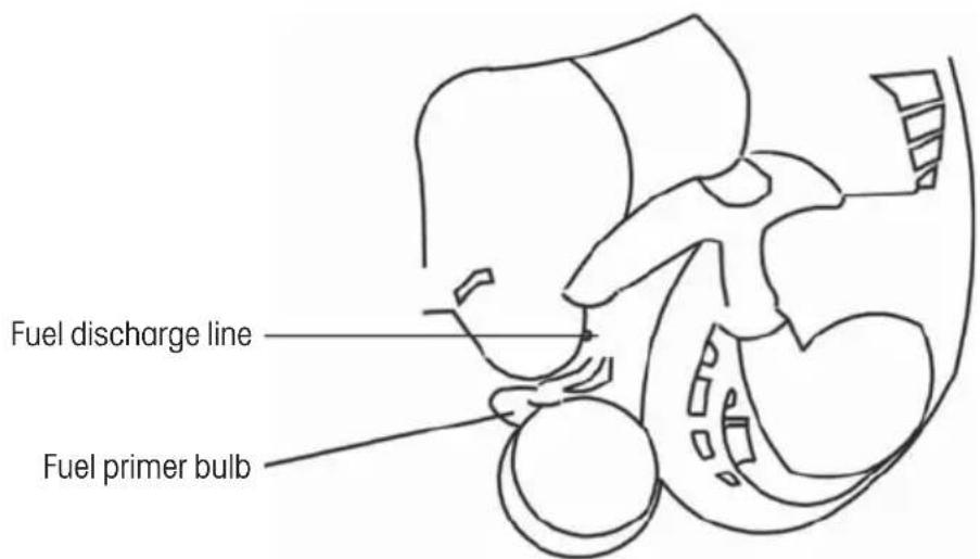 Fuel discharge line Fuel primer bulb
