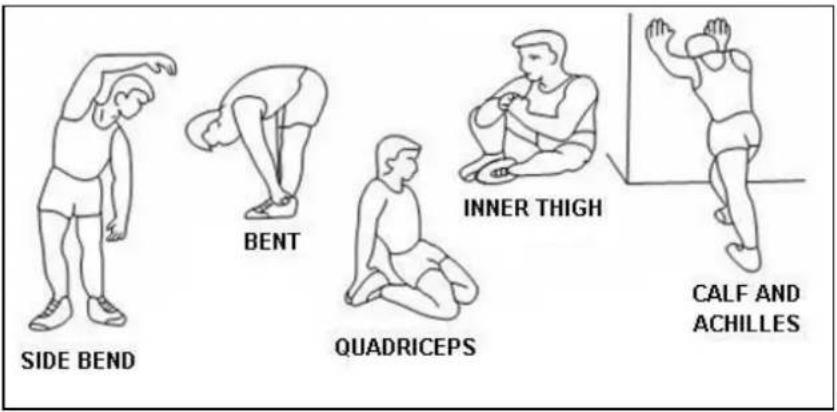 SIDE BEND BENT QUADRICEPS INNER THIGH CALF AND ACHILLES