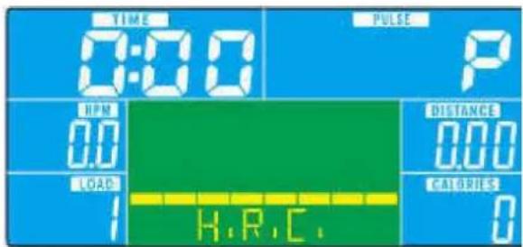 TIME 0:00 PULSE P RPM 0.0 DISTANCE 0.00 LOAD 1 H.R.C. CALORIES 0