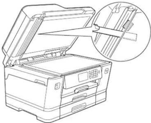 BROTHER MFC-J3530DW - Odstranění útržků papíru uvízlých uvnitř jednotky ADF - 1