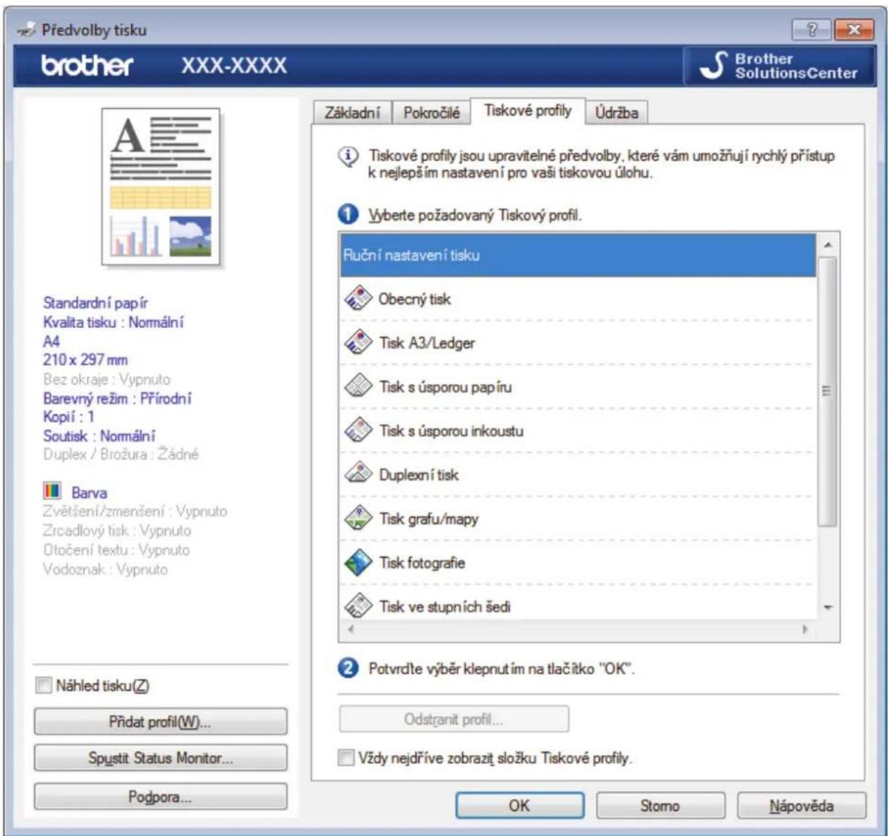 BROTHER MFC-J3530DW - Použití přednastaveného tiskového profilu (Windows) - 1