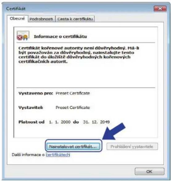 BROTHER MFC-J3530DW - Instalace certifikátu s automatickým podpisem pro uživatele systému Windows s právy správce - 5
