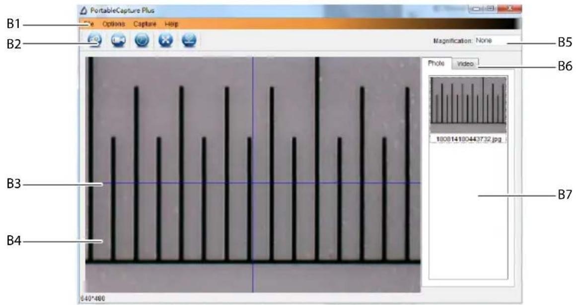 PortableCapture Plus Options Capture Help Magnification: None B1 B2 B3 B4 B5 B6 Photo Video 180814180443732.jpg B7 0.40*400