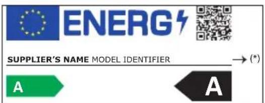 ENERG SUPPLIER'S NAME MODEL IDENTIFIER → (*) A A