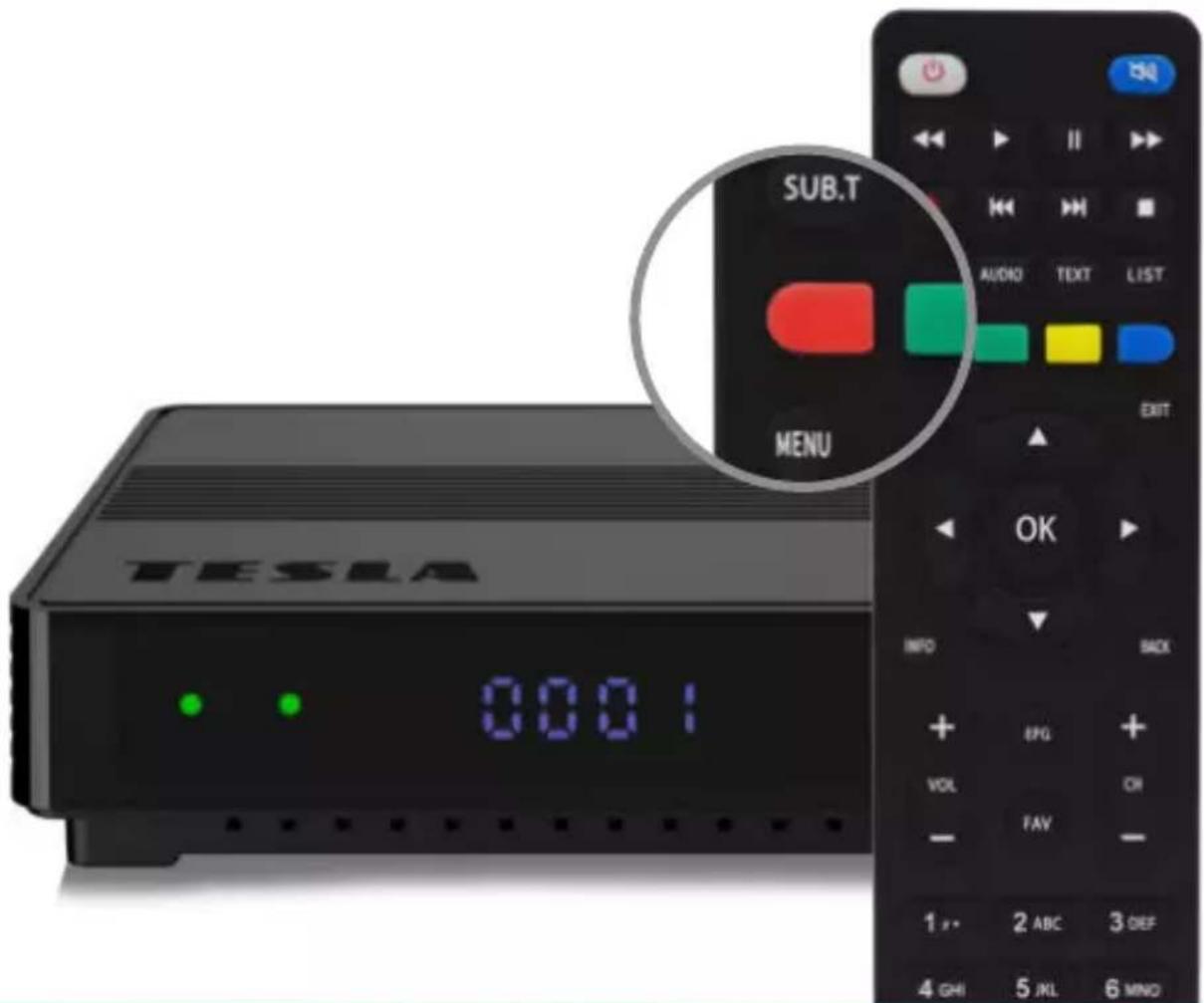 TESLA 0001 SUB.T MENU AUDIO TEXT LIST EXIT OK INFO BACK + EPG + VOL CH - FAV - 1 2 ABC 3 DEF 4 GHI 5 JKL 6 MNO