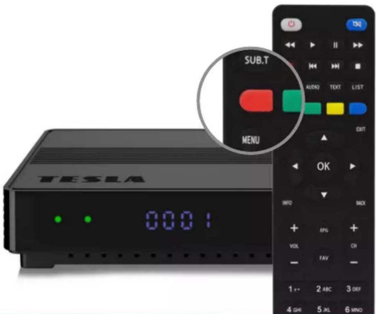 TESLA 0001 SUB.T MENU AUDIO TEXT LIST EXIT OK INFO BACK + EPG + VOL CH - FAY - 1 2 ABC 3 DEF 4 GHI 5 JKL 6 MNO
