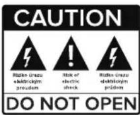 CAUTION Risiko urszu elektricjym prudzem ! risk of electric shock Risiko urszu elektricjym prudzem DO NOT OPEN