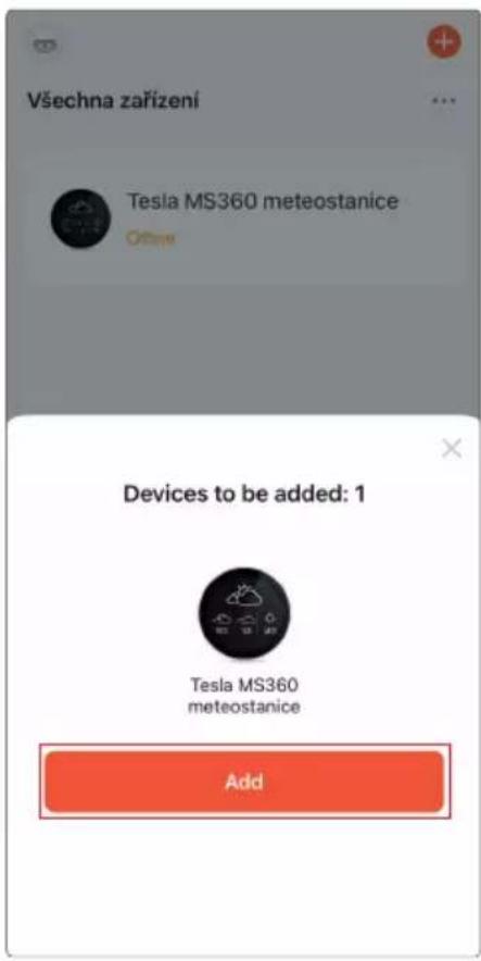 Všechna zařízení Tesla MS360 meteostanice Offshore Devices to be added: 1 Tesla MS360 meteostanice Add