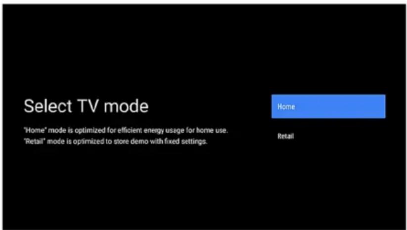 Vivax 32LE20K - Поставување на режимот дома или продавница (Select TV mode) - 1