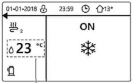 01-01-2018 23:59 13° ON 23 °C *