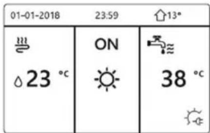 01-01-2018 23:59 13° △23 °C ON 38 °C